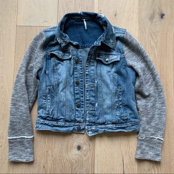 Free People Knit and Denim Jacket